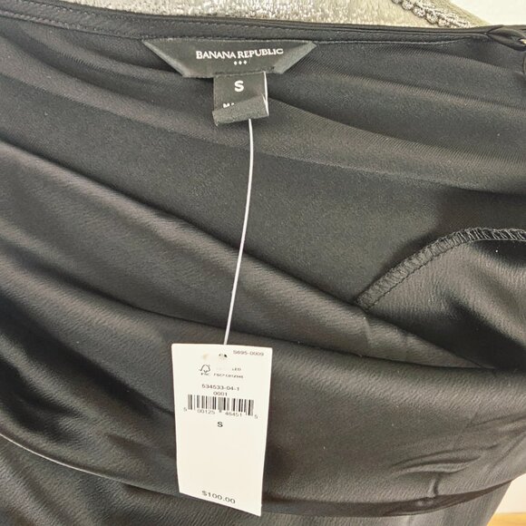 Banana Republic Black Satin Midi Slip Dress NWT!! - Picture 6 of 8